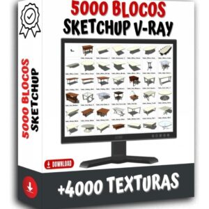 Sketchup Vray 5000 Blocos + 4000 Texturas + Brindes