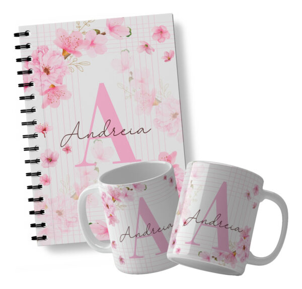 Artes Vetores Editáveis Capa Agenda Caneca Alfabeto Floral